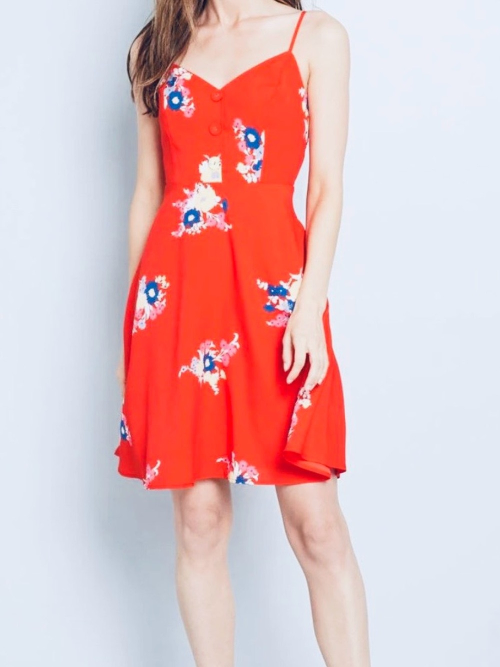 Modcloth “Living Lightheartedly” Sundress, Red, Floral, Vintage Style, EUC!